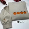 Embroidered Pumpkin Sweatshirt , Pumpkin Sweater Embroiderd , , Halloween Crewneck Sweatshirt, Halloween Sweater, Spooky Season, Fall Shirts