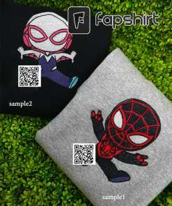 Spider-Man and Spider-Gwen Embroidered Crewneck Sweatshirt,SpiderGwen Hoodie…