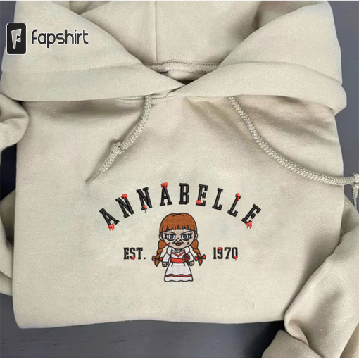 Annabelle Embroidered Crewneck, Halloween Sweatshirt, Horror friends Embroidered Hoodie, Unisex T-shirt