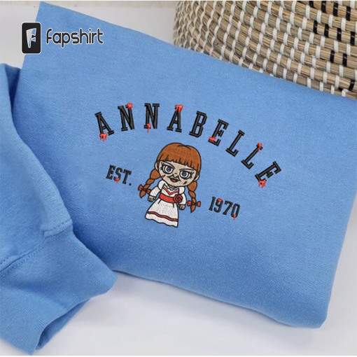 Annabelle Embroidered Crewneck, Halloween Sweatshirt, Horror friends Embroidered Hoodie, Unisex T-shirt