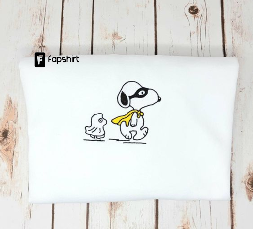 Customizable Vintage Inspired Snoopy Woodstock Super Hero Halloween Costume Embroidered Crewneck Sweatshirt Spooky Season Fall Oversized Fit