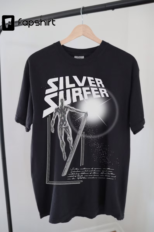 Vintage Styled The Silver Surfer T-Shirt, Silver Surfer, Comic book T-Shirt, Graphic Superhero Shirt, Gift shirt