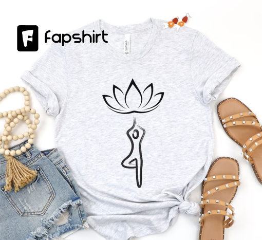 Yoga Lover Shirt, Lotus Flower Shirt, Women Zen Meditation Tee, Girls Cute Funny Namaste TShirt, Inspirational Spiritual Mystical Om Gifts