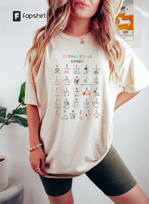 Coping Skill Alphabet Shirt, School Counselor Shirt, Mental Health Matters, Occupational Therapy Shirt, Psychologist Shirt, Positivity Shirt