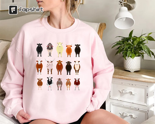 Cow Sweatshirt Gift For Farmers, Western Lover Sweatshirt, Cowboy Sweater, Cute Cowgirl Hoodie, Highland Cow Hoodie, Funny Cow tshirt