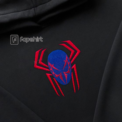 Spiderman 2099 Embroidered Hoodie Sweatshirt T-shirt Miguel O’Hara Spider Man Across The Spider-Verse Movie 2023 T-Shirt