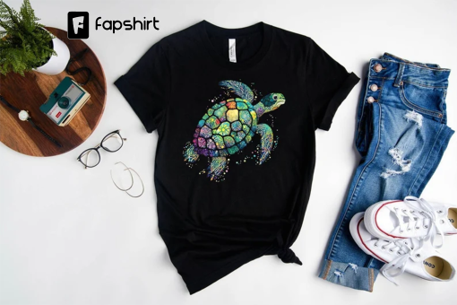 Ocean-Inspired Unisex Turtle Tee, Eco-Friendly Sea Turtle Apparel, Turtle Conservation Shirt