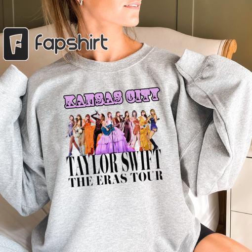 Taylor Swift | The Eras Tour Crewneck, Kansas City Night 1 — Swiftie Merch with Custom Outfits, Setlist, Surprise Songs, Date and Location