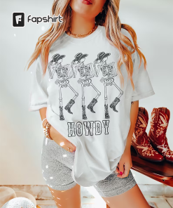 Howdy Cowboy Tee, Skeleton Cowboy Tee, Dancing…