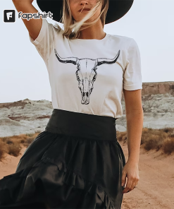 Boho Cow Skull Shirt, howdy shirt, Wild…