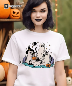 Ghost Cat Shirt, Halloween T-Shirt, Cat shirt,…