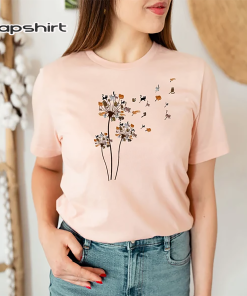 Cats Flower Fly Dandelion Shirt Cute Cat…