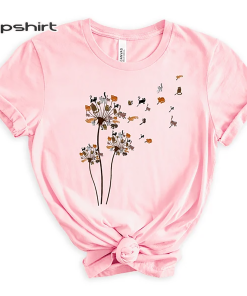 Cats Flower Fly Dandelion Shirt Cute Cat…