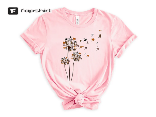 Cats Flower Fly Dandelion Shirt Cute Cat Lover T-Shirt – Cat Lover Gift, Funny Cat Shirt, Summer Shirt, Cool Cat, Cat Shirts