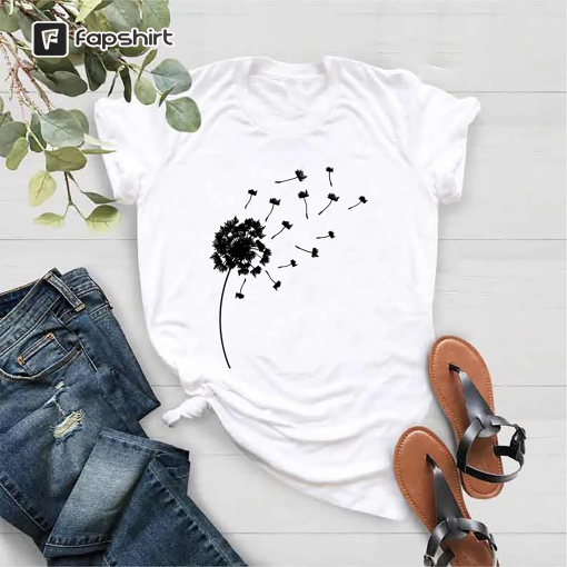 Dandelion Shirt, Inspirational Shirt, Windflower Tee, Meditation Gift, Yoga Shirt, Boho Windflower Shirt, Dandelion Shirt for Her, Bday Tees