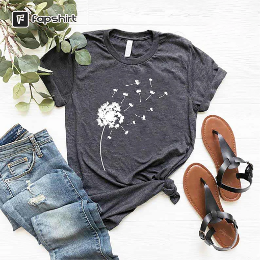 Dandelion Shirt, Inspirational Shirt, Windflower Tee, Meditation Gift, Yoga Shirt, Boho Windflower Shirt, Dandelion Shirt for Her, Bday Tees