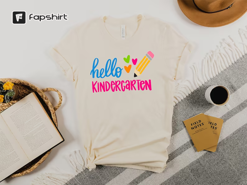 Hello Kindergarten Colorful Hearts Shirt,Hello Kindergarten Shirt,2023 Happy First Day Of School,Back To School Outfit,Welcome Kindergarten