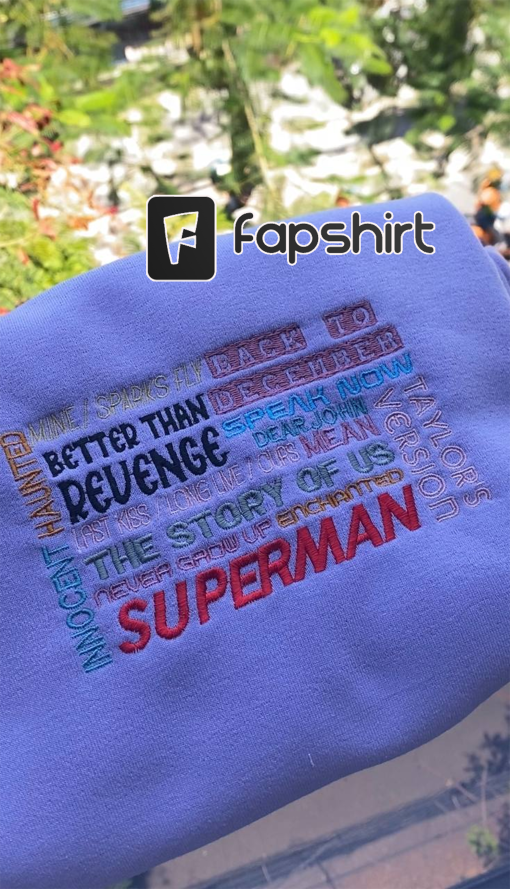 Taylor Swift Superman Embroidered Shirt