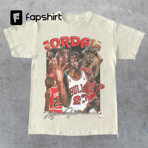 Vintage 90s Basketball Bootleg Style T-Shirt | Michael Jordan Graphic Tee | Retro Basketball Shirt | Unisex Oversized Washed Shirt Gift For