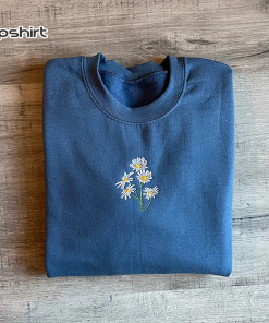 Daisies Embroidered Crewneck Daisy Sweatshirt Flower Sweatshirt…