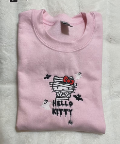 Kitty Halloween Sweatshirt, Kitty Embroidered Sweatshirt