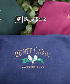 Monte Carlo Vintage sweatshirt, embroidered Tennis Crewneck,…