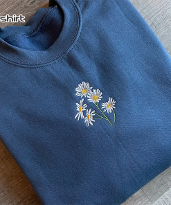 Daisies Embroidered Crewneck Daisy Sweatshirt Flower Sweatshirt…