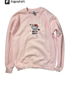 Kitty Halloween Sweatshirt, Kitty Embroidered Sweatshirt