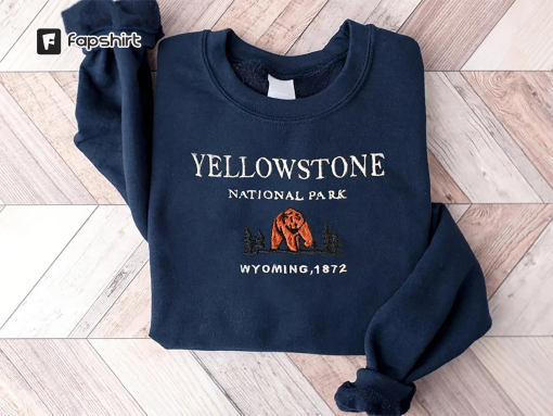 Yellowstone National Park Embroidered Crewneck-embroidered Crewneck-National Park Sweatshirt