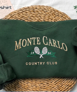 Monte Carlo Vintage sweatshirt, embroidered Tennis Crewneck,…