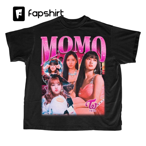 Twice Momo Retro Bootleg T-shirt – Twice Shirt – Kpop Shirt – Kpop Merch – Twice Clothing – Kpop Gift for he and him – Rap Hip hop Tee