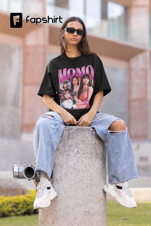 Twice Momo Retro Bootleg T-shirt – Twice Shirt – Kpop Shirt – Kpop Merch – Twice Clothing – Kpop Gift for he and him – Rap Hip hop Tee