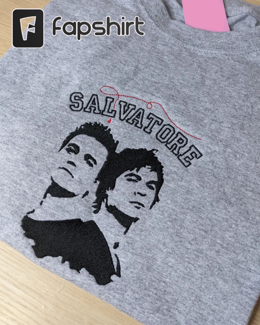 Salvatore Shirt Vintage horror Team damon t shirt 90s Grapic Tee Unisex Tshirt Bootleg embroidered Sweatshirt