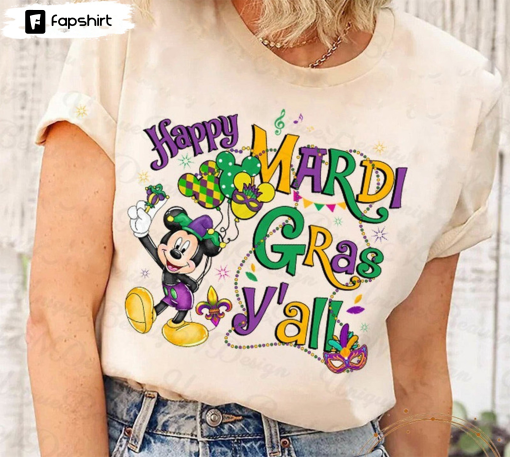 Happy Mardi Gras Y’All Shirt, Mickey And Friends Matching Sweatshirt