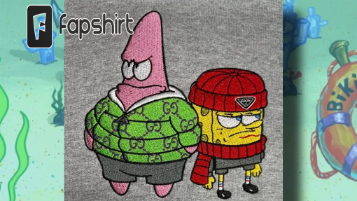 SpongeBob and Patrick Embroidered Sweatshirt, BestFriend Matching Sweatshirt Hoodie Couple Matching Sweater Anniversary Sweatshirt