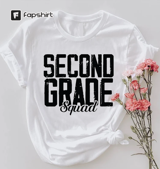 Second Grade Squad Tshirt, Gifts For School Team, 2nd Grade Teacher Shirts, Teaching Group Grade Shirt, Back To School For Women Clothing