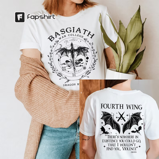 Comfort Colors Basgiath War College 2 Sided Shirt, Fourth Wing Shirt, Dragon Rider Violet Sorrengail Xaden Riorson Fantasy Bookish, Empyrean