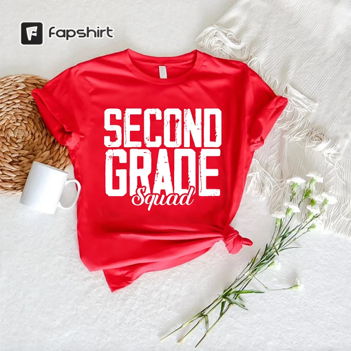 Second Grade Squad Tshirt, Gifts For School Team, 2nd Grade Teacher Shirts, Teaching Group Grade Shirt, Back To School For Women Clothing