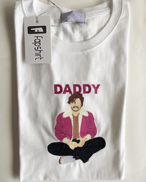 Pedro Pascal Embroidered Sweatshirt, Daddy Is a State Of Mind Embroidered Crewneck Sweatshirt, Trending Shirts