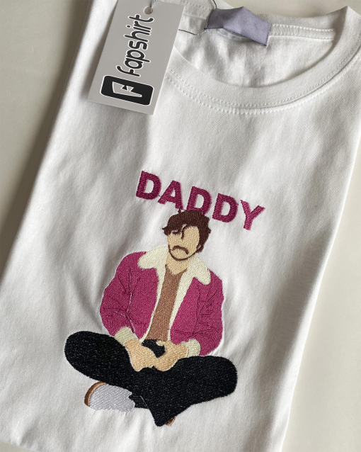 Pedro Pascal Embroidered Sweatshirt, Daddy Is a State Of Mind Embroidered Crewneck Sweatshirt, Trending Shirts