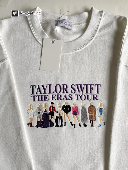 Taylor The Eras Tour Embroidered Sweatshirt, Taylor Swiftie Embroidered Crewneck Sweatshirt, Hoodie, T-Shirt, Singer Embroidered