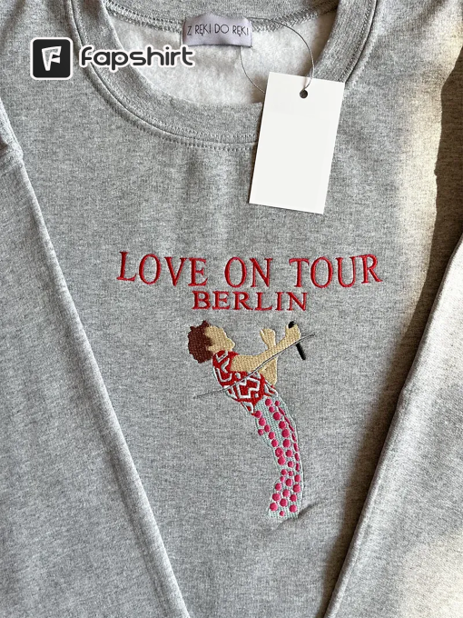 HARRY STYLES Swoosh Embroidered Love On Tour Berlin Sweatshirt, Harry Styles Embroidered Sweatshirt, Harry’s House Embroidered Sweatshirt