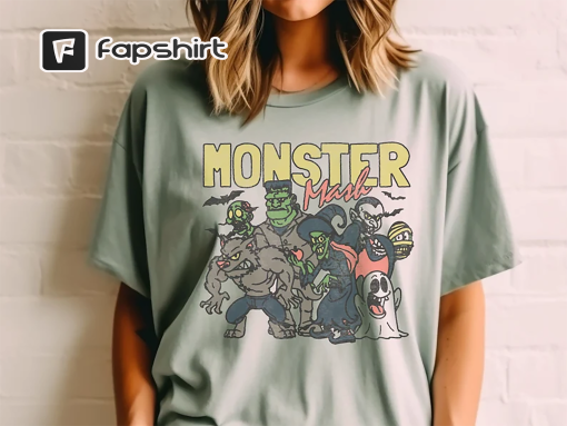 Retro Halloween Comfort Colors shirt, Monster Mash TShirt, Vintage Ghost Halloween t-Shirt, Monster Tee, Retro Fall Top, Fall Shirt