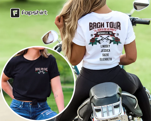 Custom Bachelorette Tour Shirt Personalized Bride or Die Bach Tour Party Shirts Matching Rock Concert Til Death do us Party Bridal Tees