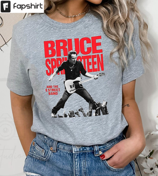 Bruce Springsteen Shirt, Music Tour 2023 E Street Band Tee Tops Short Sleeve