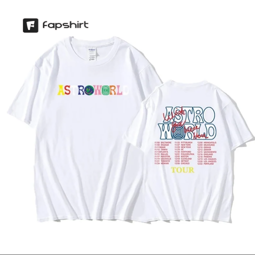 Astro world – Tour Oversized T-shirt-Men Cotton Letter Print T-shirt-HipHop-Streetwear-Kanye West Astro world T-shirt