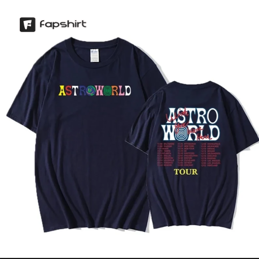 Astro world – Tour Oversized T-shirt-Men Cotton Letter Print T-shirt-HipHop-Streetwear-Kanye West Astro world T-shirt