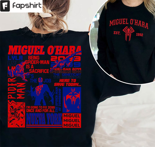 Spider Man Miguel O Hara Trendy Shirt, Avenger Superhero Crewneck Unisex T-shirt