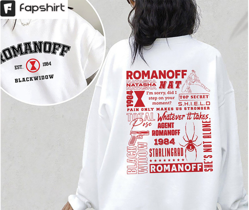 Romanoff Black Widow Shirt, Spider Romanoff Crewneck Unisex Hoodie