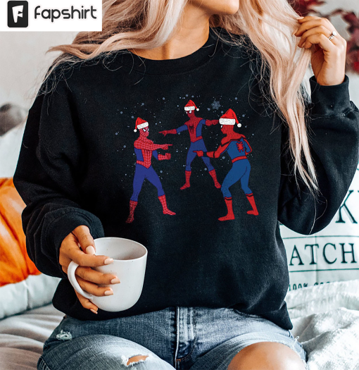 Spiderman Christmas Sweatshirt, Meme Marvel Avengers Sweater Short Sleeve